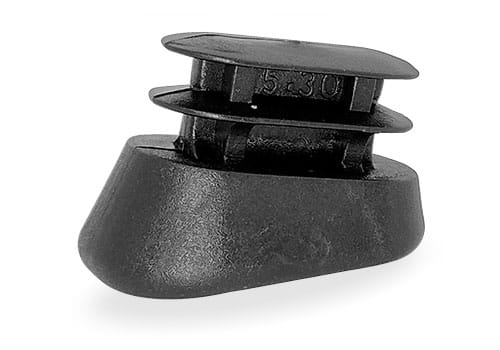 Oval ribbed insert inclined in PE